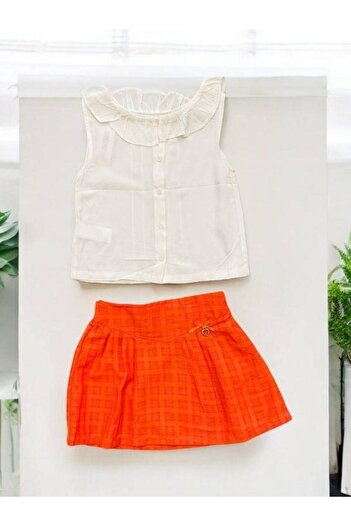 Zekids Girl - Suspender Blouse and Skirt Suit Set