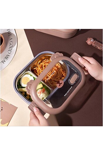 ANI OFİS KIRTASİYE A K Stainless Steel Food Box - Compartmented Design