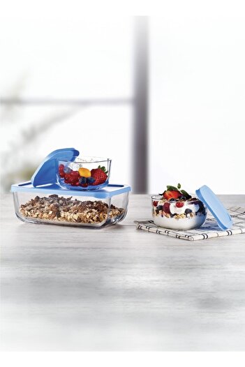 Paşabahçe 15 Piece Blue Snowbox Storage Set - 5 Large + 10 Small Special Set Pb5x96881-m