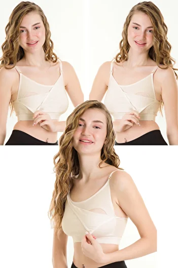 par lingerie pl Breastfeed 3-Piece Set Half Tank - Skin Color