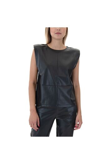 EA7 Women's Black Sleeveless Relaxed Fit T-Shirt - 6Dth60 Tjzoz-1200