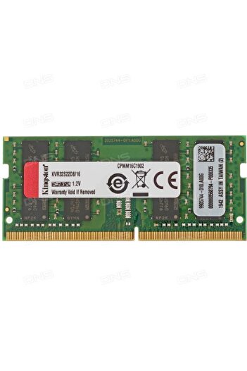 Kingston 16 جيجابايت ذاكرة وصول عشوائي DDR4 بسرعة 3200 ميجاهرتز KVR32S22D8/16 للكمبيوتر المحمول (أصلي) + (أصلي) تايوان