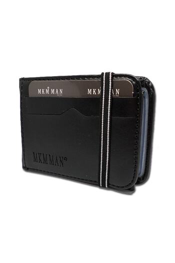 MKM MAN Black Elastic Card Holder Wallet