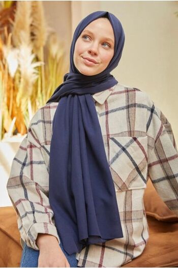 Mides scarf Hijab Cotton Kraş Jazz Shawl Model-navy blue