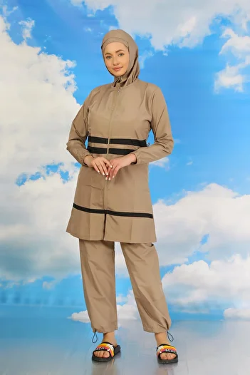 Akbeniz Beige Full Hijab Swimsuit - Women 31061