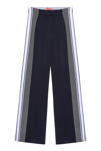 Quzu Ψηλόμεσο Navy Blue ριγέ παντελόνι