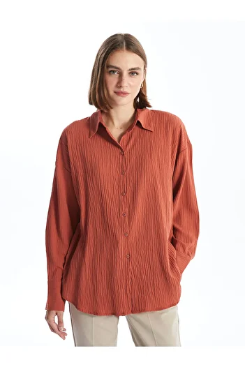 LC Waikiki Lcwaıkı Classic Coral Textured Women's Shirt