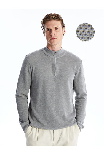 LC Waikiki Herren-Strickpullover mit Stehkragen und langen Ärmeln – W44437z8