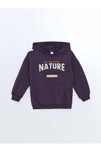 LC Waikiki Kapüşonlu Bisiklet Yaka Baskılı Erkek Bebek Sweatshirt ve Eşofman Alt 2'li Takım