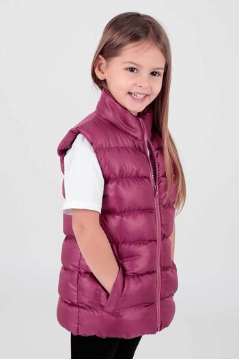 AHENGİM Girl's Embroidered Puffer Vest - Hoodless, Trendy Ak 216869