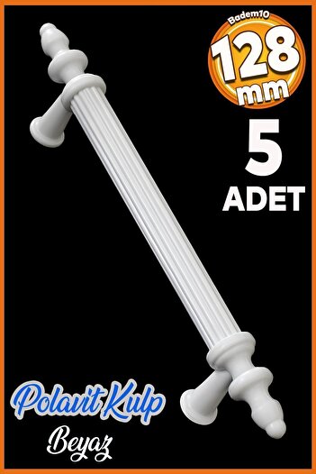 Badem10 (PĂSĂT PLASTIC) Polavit 128 Mm Mâner Mobilier Alb Bucătărie Sertar Dulap Mâner Mâner Mânere 5 buc