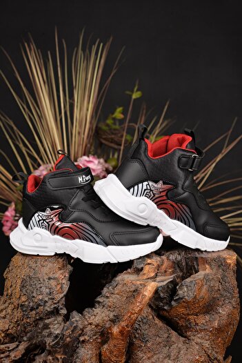 M.P. Winter Men's Sports Shoes - Waterproof, Orthopedic Anti-Slip, Thermo Sole, Comfortable Leather Black/Red