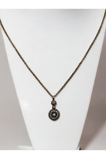 FAYRA ACCESSORIES Kristal Taşlı Madalyon Kolye