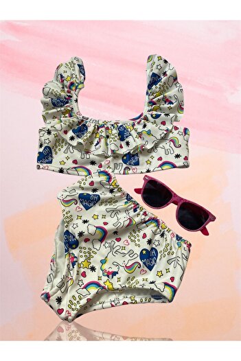 DKY Unicorn Pattern Girl Bikini Set