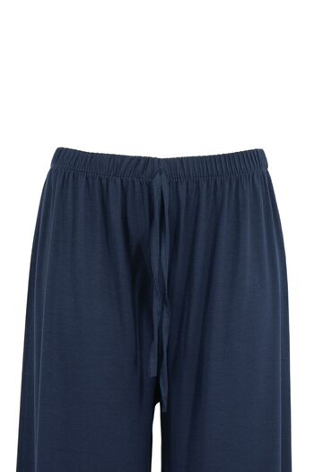 Oppland Women's Elastic Waist Large Size Comfortable Full-Mold Lycra Viscose Combed Fabric Trousers