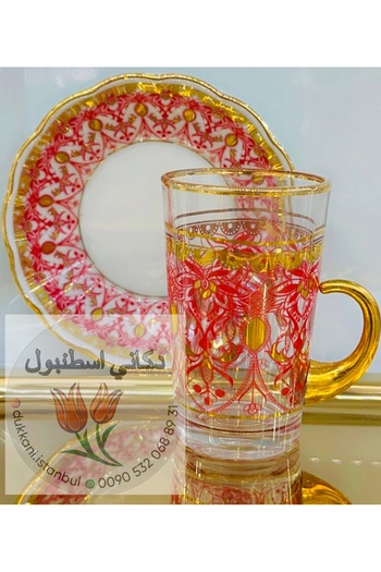 DUKKANI ISTANBUL Tea set 6-piece red DanteL 18 pieces