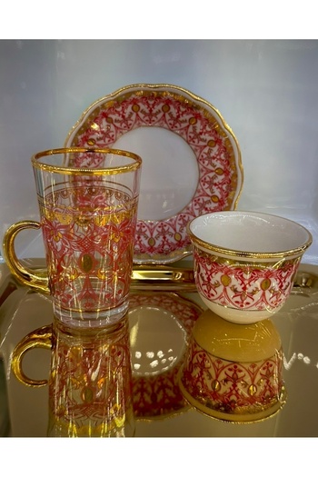 DUKKANI ISTANBUL Tea set 6-piece red DanteL 18 pieces