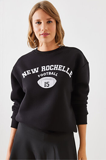 Bianco Lucci Дамски суитшърт с щампа Rochelle - три нишки Mbhs001 60601001