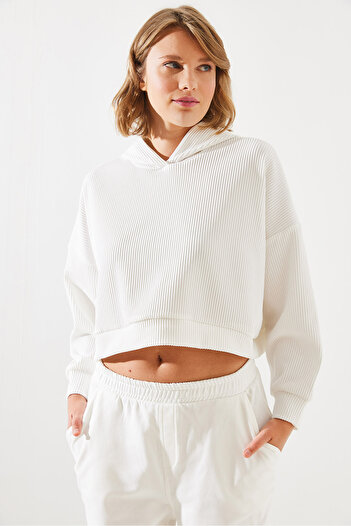 Bianco Lucci Women's Ribbed Sweatshirt - Mbms004 60501004