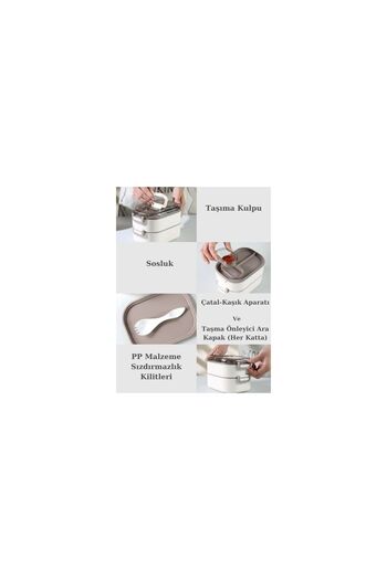 Vagonlife 1000 ml Stainless Steel - Easy Locking Sefer Bowl with Sauce Bowl