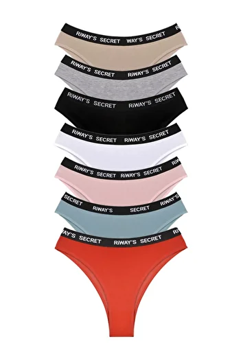 riways secret Cotton Waist Band Elastic Brazilian 7 Pack
