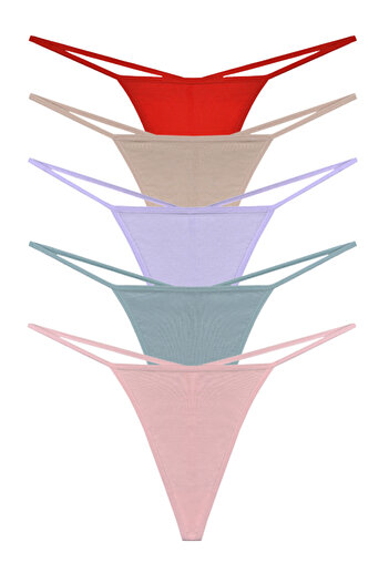 riways secret Cotton Rope Thong 5 Pack
