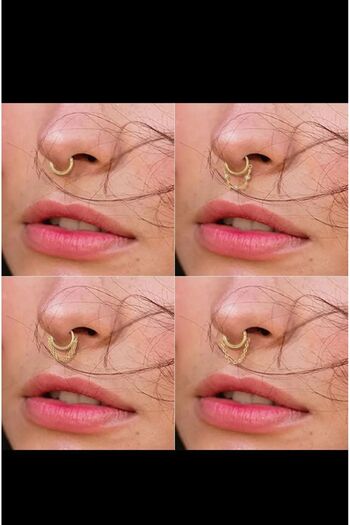 Arescollection CERRAHİ ÇELİK ZİNCİRLİ HELİX KIKIRDAK DAİTH LOBE SEPTUM UYUMLU MENTEŞELİ HALKA PİERCİNG