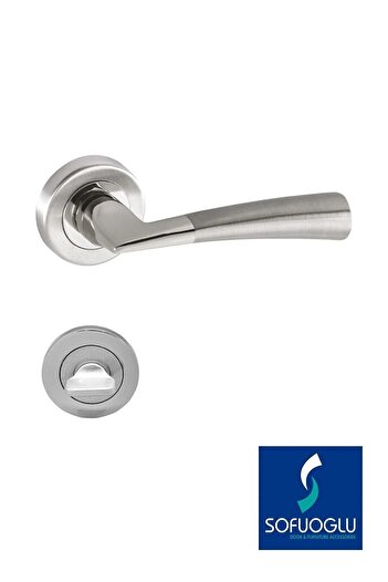 Sofuoğlu Mâner de ușă pentru WC rotund Hazal din aluminiu-nerezistă / nichel-satinat