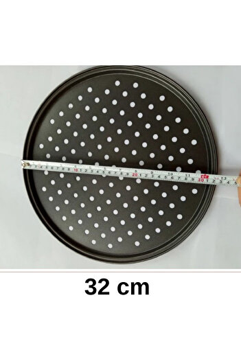 Multiamo Teflon Delikli Pizza Tepsisi-Tavası/ Lahmacun Pide Tepsisi 32 Cm