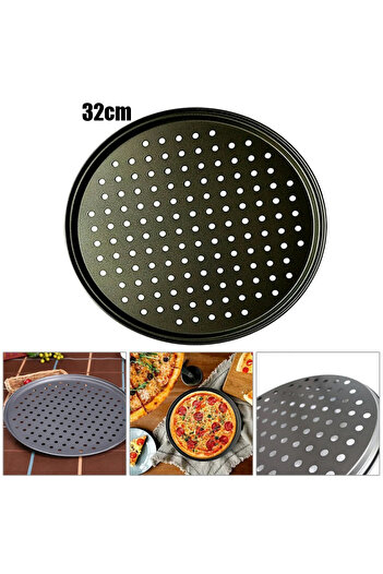 Multiamo Teflon Delikli Pizza Tepsisi-Tavası/ Lahmacun Pide Tepsisi 32 Cm