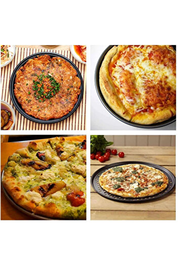 Multiamo Teflon Delikli Pizza Tepsisi-Tavası/ Lahmacun Pide Tepsisi 32 Cm