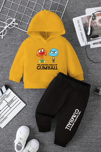 ADABEBEK New Season Gummbal Printed Hooded Bottom Top Baby Suit 10253