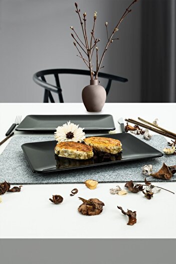Keramika Black Boat Plate 31x21 Cm 2 Pieces