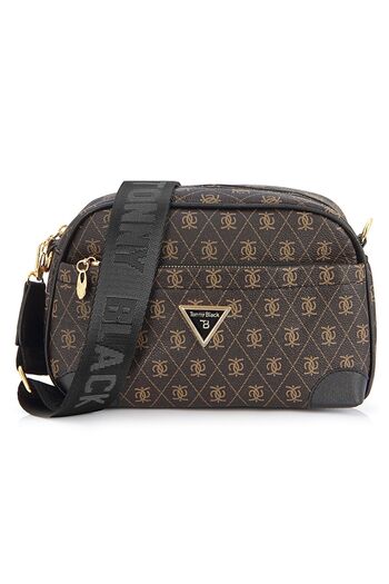 Tonny Black Stylish Patterned Soft Leather - Comfort Model Hand and Shoulder Bag with Pockets