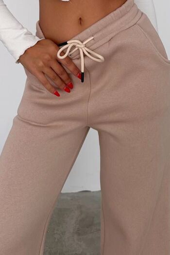 Balenbi Women's Wide Leg High Waist Fleece Winter Sweatpants 1086