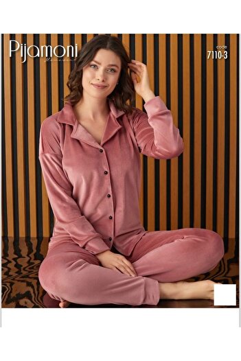 Pijamoni Women's Soft Velvet Pajama Set 7110