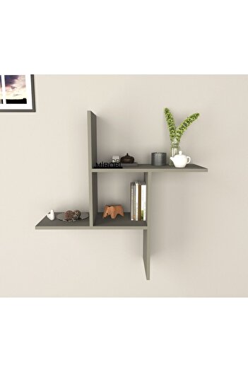 Mirobi Fizy Square Decorative Wall Shelf Anthracite