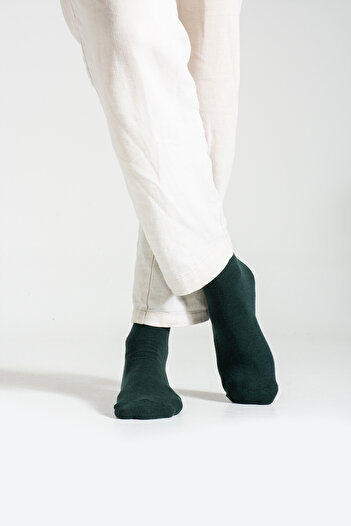 Socks Here Dark Green Men's Socks - Patternless