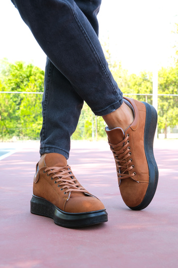 Riccon Ανδρικό Sneaker Suede Tan Μαύρο 0012360