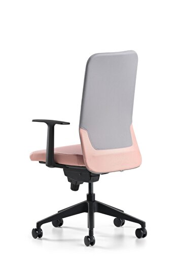 Bürotime Comfy Çalışma Koltuğu | Sabit Kol | Krom Ayak | Gri/somon