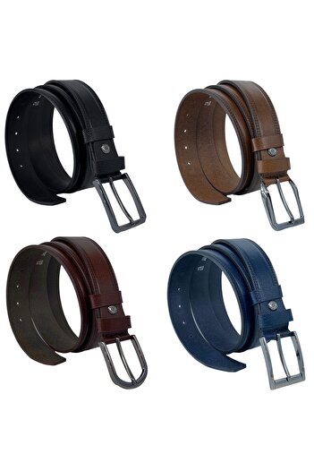 Süzer Deri 4 X Pieces 3.5 Cm 100% Genuine Real Buffalo Leather Belt Black, dark blue, brown,tosado