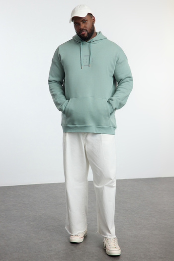 Trendyol Collection Reflector Printed - Hooded Oversize Fleece Sweatshirt Tmnaw24Ao00029