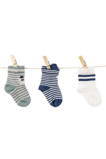 Aziz Bebe Baby Boy 3-Piece Socks 0-36 Months Azzc35550