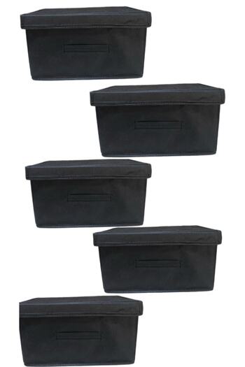 TURİNHOME Box Organizer, Box Storage Bag, Multi-Purpose Box, Organizer with Lid 5 Pieces