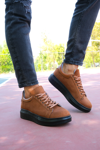 Riccon Ανδρικό Sneaker Suede Tan Μαύρο 0012360