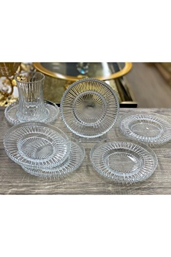 Riva Set of 6 Glass Tea Cups and Saucers Compatible with Elysia Cups