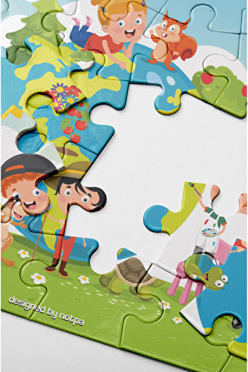 kutuTR Çocuklar Için Eğitici Ve Öğretici Ahşap 24 Parça Renkli Puzzle 3lü Set 2