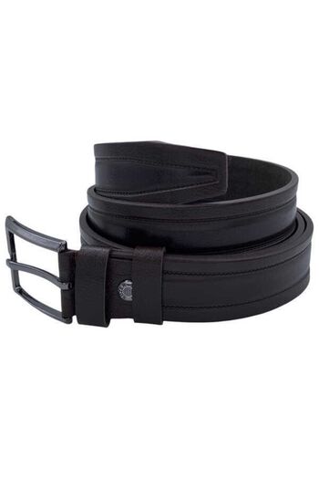 Süzer Deri 3.5 cmClassic Genuine Leather Patterned Belt Dark Brown