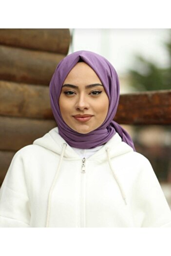 HAR-UM Ticaret Hijab Γυναικείο Cotton Crash Jazz Shawl Lilac