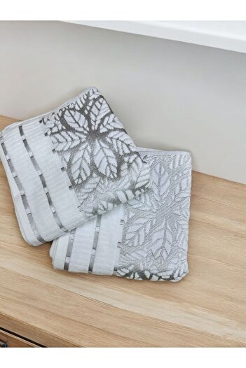 Dantelux 2-Piece Jacquard Plum Velvet Towel Set - 50x90 cm Ottoman